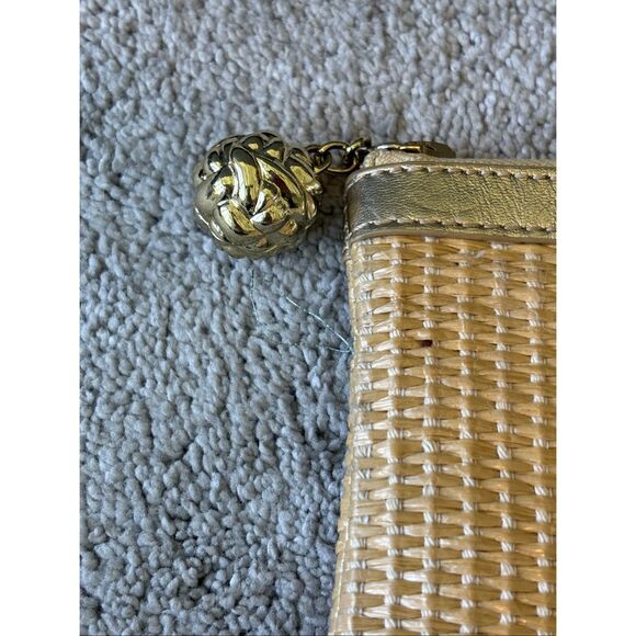 Lilly Pulitzer gold and woven rattan clutch , $118 - Picture 5 of 8
